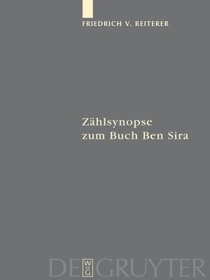 cover image of Zählsynopse zum Buch Ben Sira